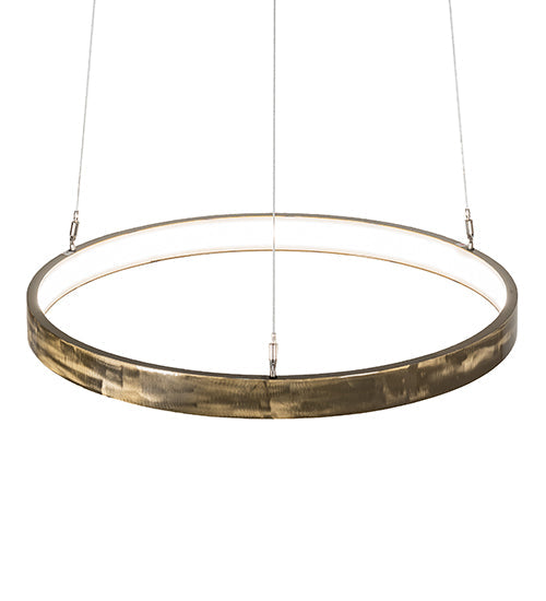 Meyda Lighting Anillo Halo 24" LED Brass Tint Pendant Light With White Statuario Idalight Shade