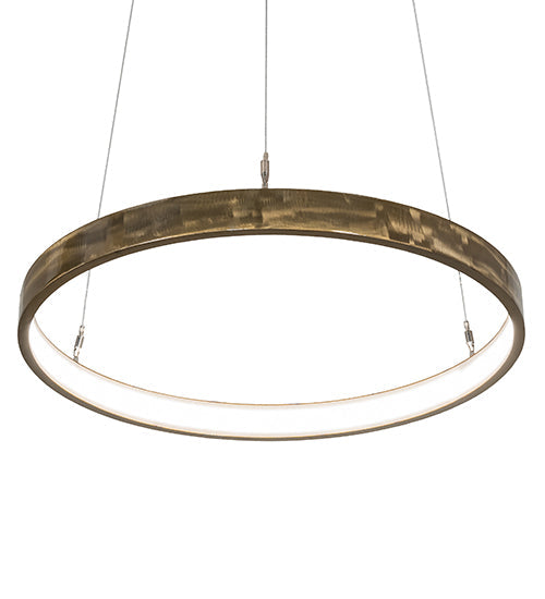 Meyda Lighting Anillo Halo 24" LED Brass Tint Pendant Light With White Statuario Idalight Shade