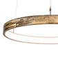 Meyda Lighting Anillo Halo 24" LED Brass Tint Pendant Light With White Statuario Idalight Shade