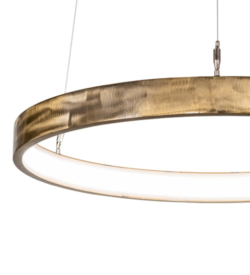 Meyda Lighting Anillo Halo 24" LED Brass Tint Pendant Light With White Statuario Idalight Shade