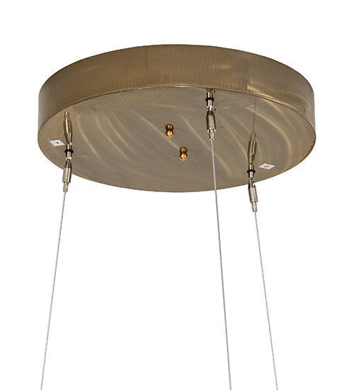 Meyda Lighting Anillo Halo 24" LED Brass Tint Pendant Light With White Statuario Idalight Shade