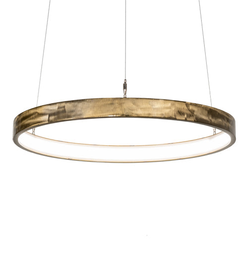 Meyda Lighting Anillo Halo 24" LED Brass Tint Pendant Light With White Statuario Idalight Shade
