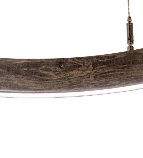 Meyda Lighting Anillo Halo 24" LED Florence Walnut Pendant Light With White Statuario Idalight Shade