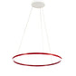 Meyda Lighting Anillo Halo 32" White Pendant Light With Ruby & White Statuario Idalight Shade