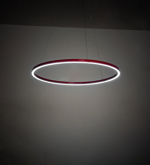 Meyda Lighting Anillo Halo 32" White Pendant Light With Ruby & White Statuario Idalight Shade