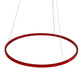 Meyda Lighting Anillo Halo 32" White Pendant Light With Ruby & White Statuario Idalight Shade