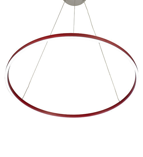 Meyda Lighting Anillo Halo 32" White Pendant Light With Ruby & White Statuario Idalight Shade