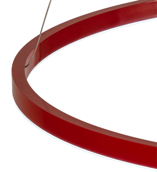 Meyda Lighting Anillo Halo 32" White Pendant Light With Ruby & White Statuario Idalight Shade