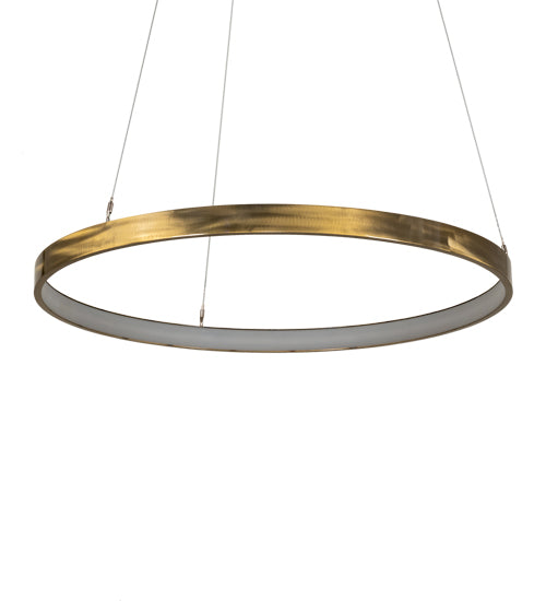 Meyda Lighting Anillo Halo 36" LED Brass Tint Pendant Light With White Statuario Idalight Shade