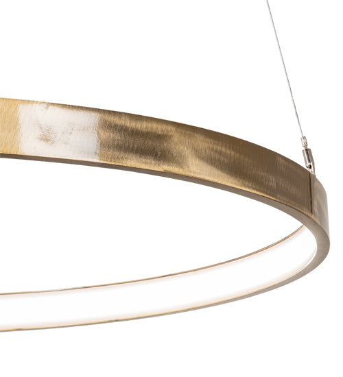 Meyda Lighting Anillo Halo 36" LED Brass Tint Pendant Light With White Statuario Idalight Shade