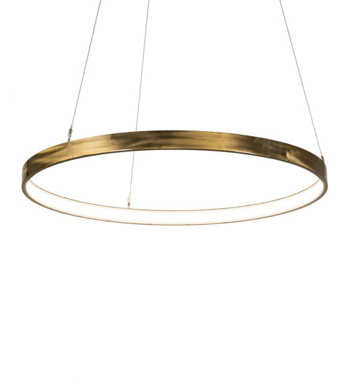 Meyda Lighting Anillo Halo 36" LED Brass Tint Pendant Light With White Statuario Idalight Shade