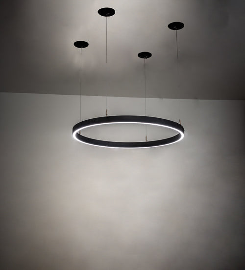 Meyda Lighting Anillo Halo 36" LED Textured Black Pendant Light With White Statuario Idalight Shade