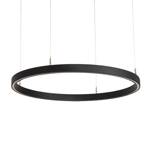 Meyda Lighting Anillo Halo 36" LED Textured Black Pendant Light With White Statuario Idalight Shade