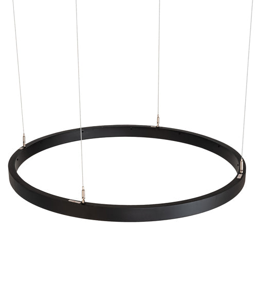 Meyda Lighting Anillo Halo 36" LED Textured Black Pendant Light With White Statuario Idalight Shade