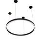 Meyda Lighting Anillo Halo 36" LED Textured Black Pendant Light With White Statuario Idalight Shade