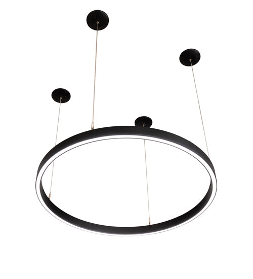Meyda Lighting Anillo Halo 36" LED Textured Black Pendant Light With White Statuario Idalight Shade