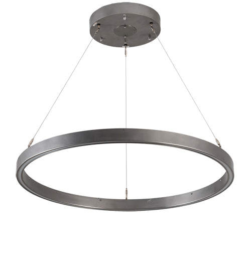 Meyda Lighting Anillo Halo 36" Nickel Pendant Light With White Statuario Idalight Shade