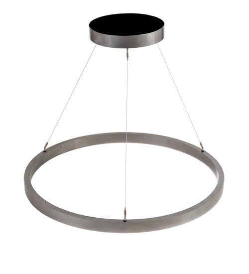 Meyda Lighting Anillo Halo 36" Nickel Pendant Light With White Statuario Idalight Shade