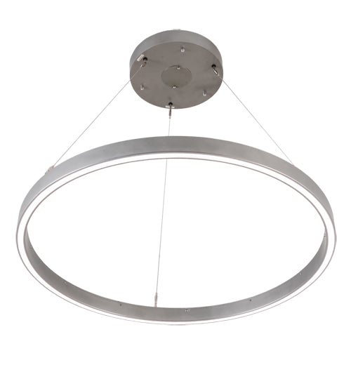 Meyda Lighting Anillo Halo 36" Nickel Pendant Light With White Statuario Idalight Shade