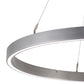 Meyda Lighting Anillo Halo 36" Nickel Pendant Light With White Statuario Idalight Shade