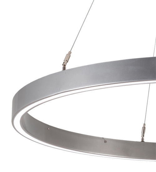 Meyda Lighting Anillo Halo 36" Nickel Pendant Light With White Statuario Idalight Shade