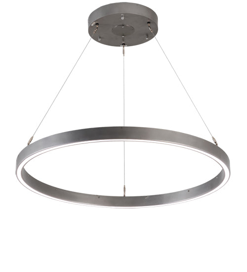 Meyda Lighting Anillo Halo 36" Nickel Pendant Light With White Statuario Idalight Shade