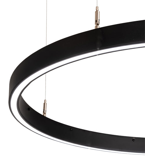 Meyda Lighting Anillo Halo 39" LED Textured Black Pendant Light With White Statuario Idalight Shade