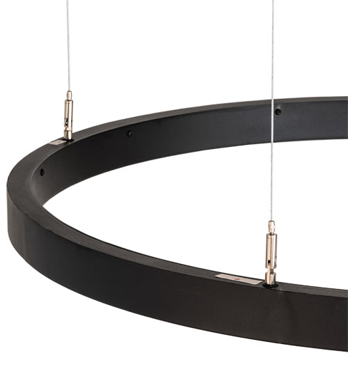 Meyda Lighting Anillo Halo 39" LED Textured Black Pendant Light With White Statuario Idalight Shade