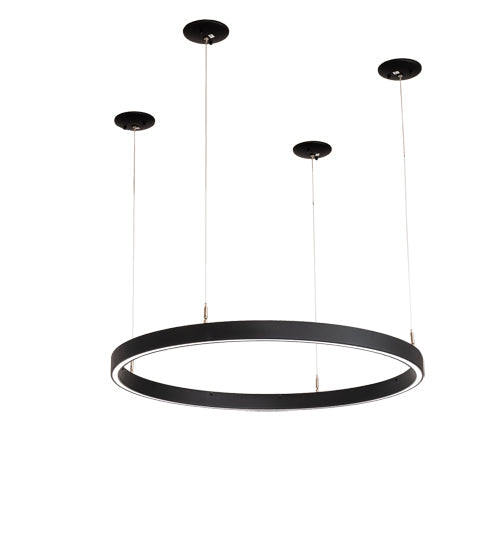 Meyda Lighting Anillo Halo 39" LED Textured Black Pendant Light With White Statuario Idalight Shade