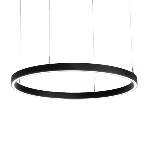Meyda Lighting Anillo Halo 39" LED Textured Black Pendant Light With White Statuario Idalight Shade