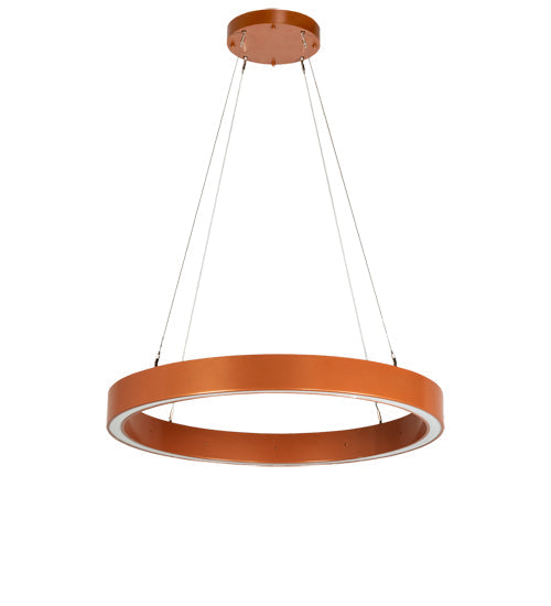 Meyda Lighting Anillo Halo 40" LED Copper Metallic Pendant Light With White Statuario Idalight Shade