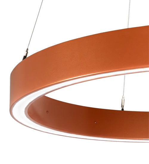 Meyda Lighting Anillo Halo 40" LED Copper Metallic Pendant Light With White Statuario Idalight Shade