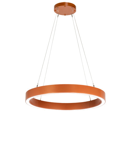 Meyda Lighting Anillo Halo 40" LED Copper Metallic Pendant Light With White Statuario Idalight Shade