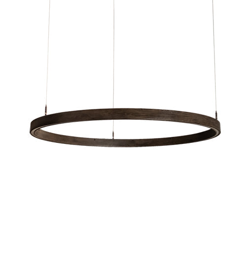 Meyda Lighting Anillo Halo 42" LED Florence Walnut Pendant Light With White Statuario Idalight Shade