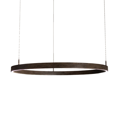 Meyda Lighting Anillo Halo 42" LED Florence Walnut Pendant Light With White Statuario Idalight Shade