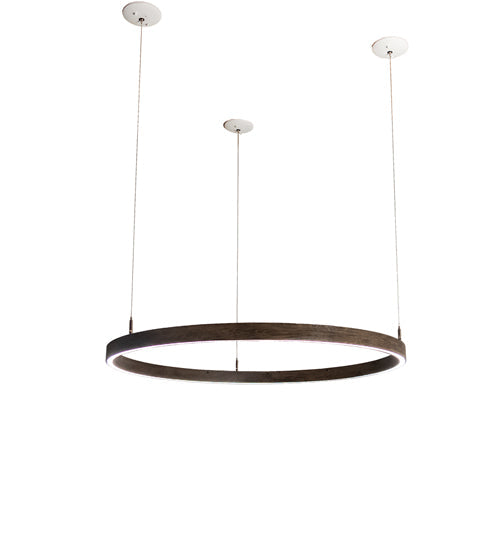Meyda Lighting Anillo Halo 42" LED Florence Walnut Pendant Light With White Statuario Idalight Shade