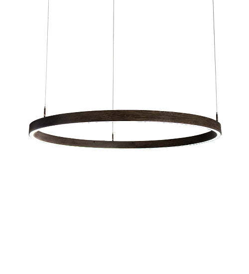 Meyda Lighting Anillo Halo 42" LED Florence Walnut Pendant Light With White Statuario Idalight Shade