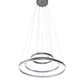 Meyda Lighting Anillo Halo 48" 3-Ring LED Nickel Cascading Pendant Light With White Statuario Idalight Shade