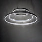 Meyda Lighting Anillo Halo 48" 3-Ring LED Nickel Cascading Pendant Light With White Statuario Idalight Shade