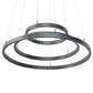 Meyda Lighting Anillo Halo 48" 3-Ring LED Nickel Cascading Pendant Light With White Statuario Idalight Shade