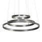Meyda Lighting Anillo Halo 48" 3-Ring LED Nickel Cascading Pendant Light With White Statuario Idalight Shade