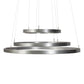 Meyda Lighting Anillo Halo 48" 3-Ring LED Nickel Cascading Pendant Light With White Statuario Idalight Shade