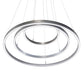 Meyda Lighting Anillo Halo 48" 3-Ring LED Nickel Cascading Pendant Light With White Statuario Idalight Shade