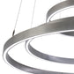 Meyda Lighting Anillo Halo 48" 3-Ring LED Nickel Cascading Pendant Light With White Statuario Idalight Shade