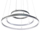 Meyda Lighting Anillo Halo 48" 3-Ring LED Nickel Cascading Pendant Light With White Statuario Idalight Shade