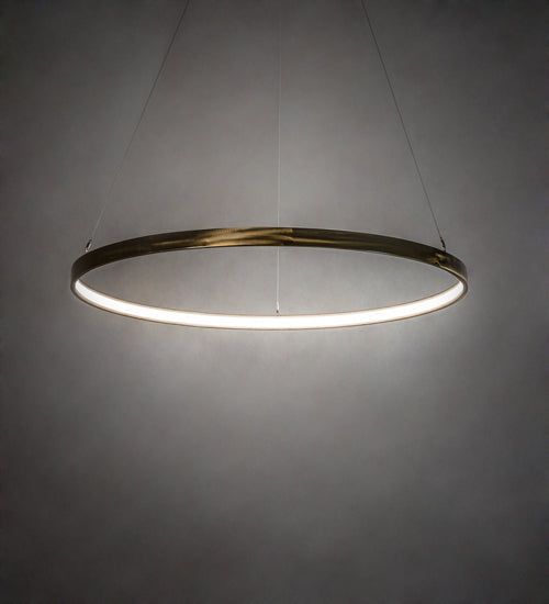 Meyda Lighting Anillo Halo 48" LED Brass Tint Pendant Light With White Statuario Idalight Shade