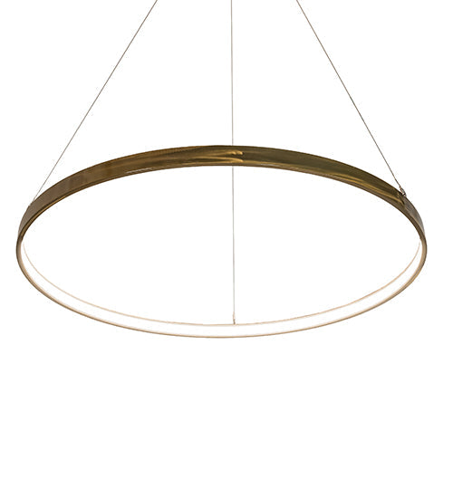 Meyda Lighting Anillo Halo 48" LED Brass Tint Pendant Light With White Statuario Idalight Shade
