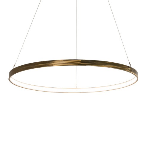 Meyda Lighting Anillo Halo 48" LED Brass Tint Pendant Light With White Statuario Idalight Shade