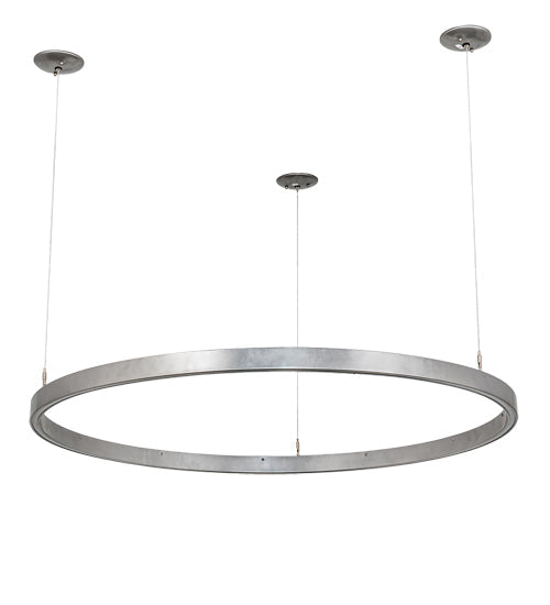 Meyda Lighting Anillo Halo 50" LED Nickel Pendant Light With White Statuario Idalight Shade