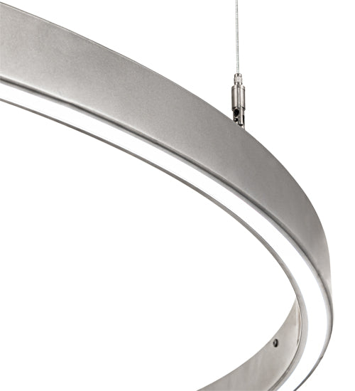 Meyda Lighting Anillo Halo 50" LED Nickel Pendant Light With White Statuario Idalight Shade